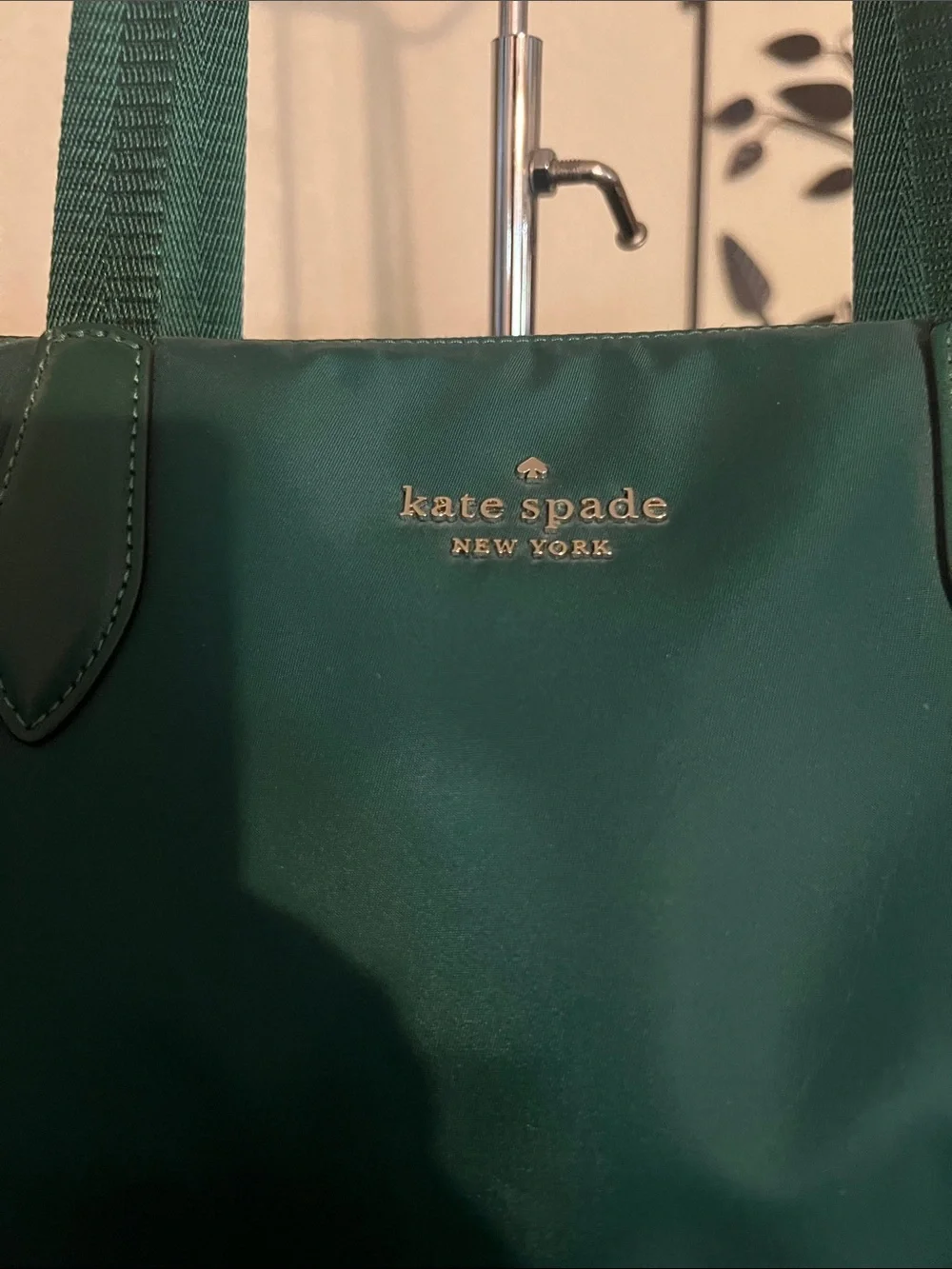 kate spade emerald green nylon tote bag